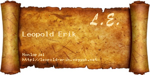 Leopold Erik névjegykártya